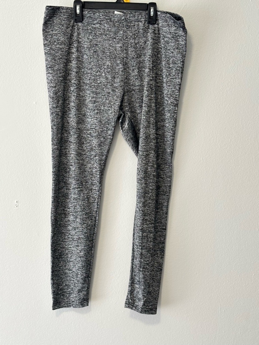 SHEIN Kids Black & Gray Marled Stretch Leggings